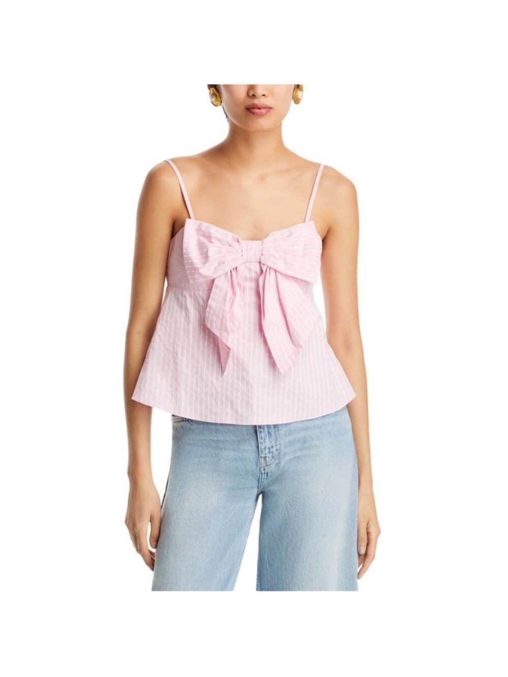 Bloomingdale’s English Factory Pink Stripe Bow Tank Top